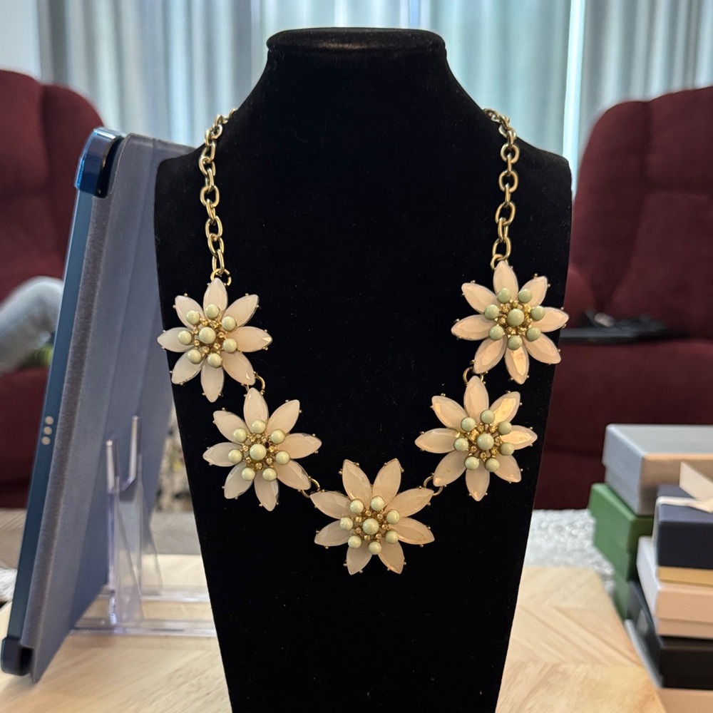 Elegant Floral Gold Necklace And Earring Set - Picture 2 of 3